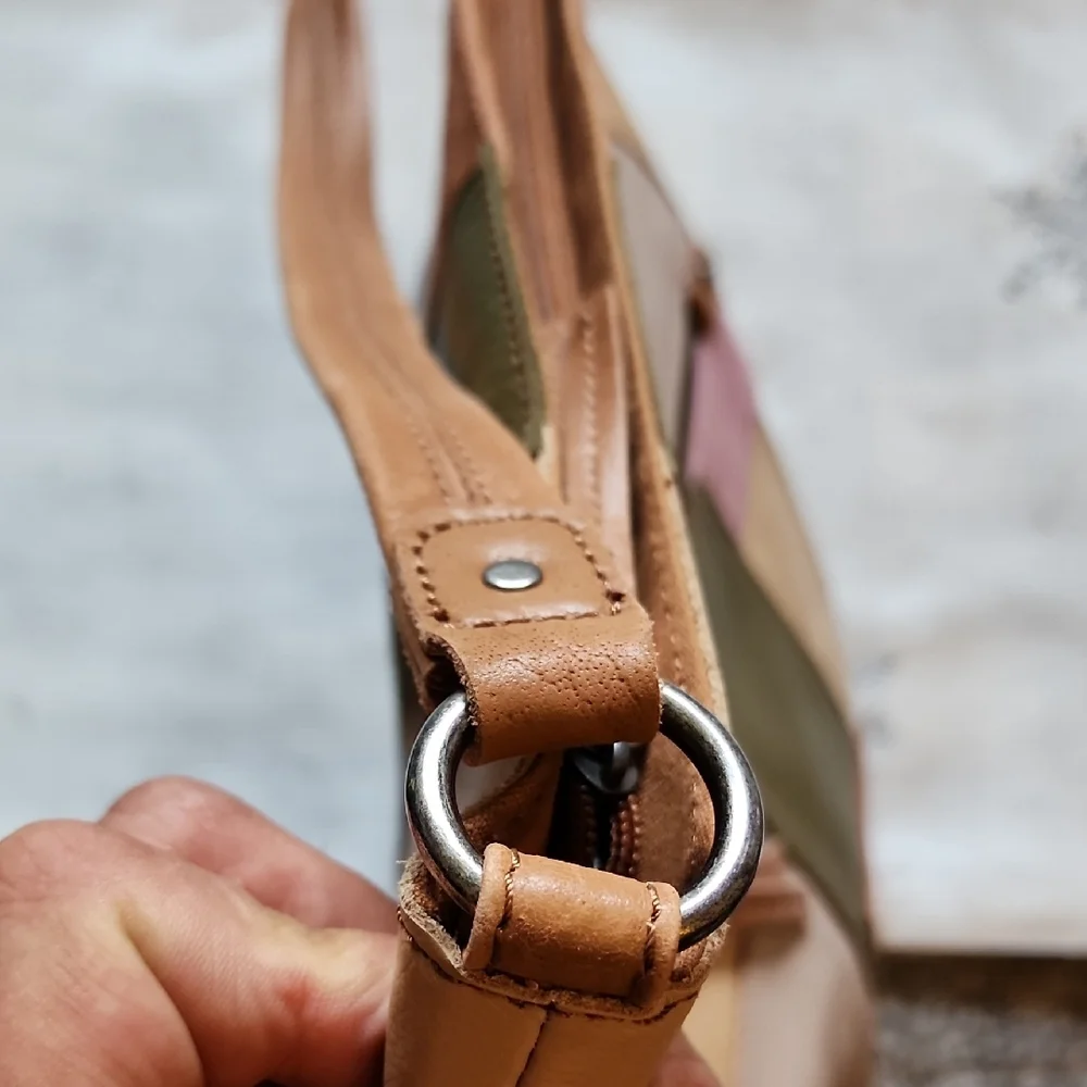 The Sak Multicolor Patchwork Leather Suede Shoulder Bag. - Picture 9 of 15